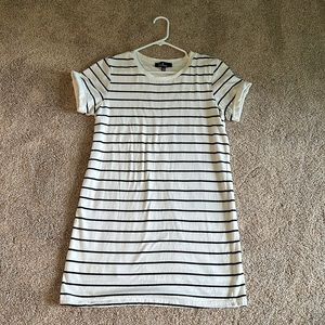 Black and White Striped T-Shirt Dress - Size Small